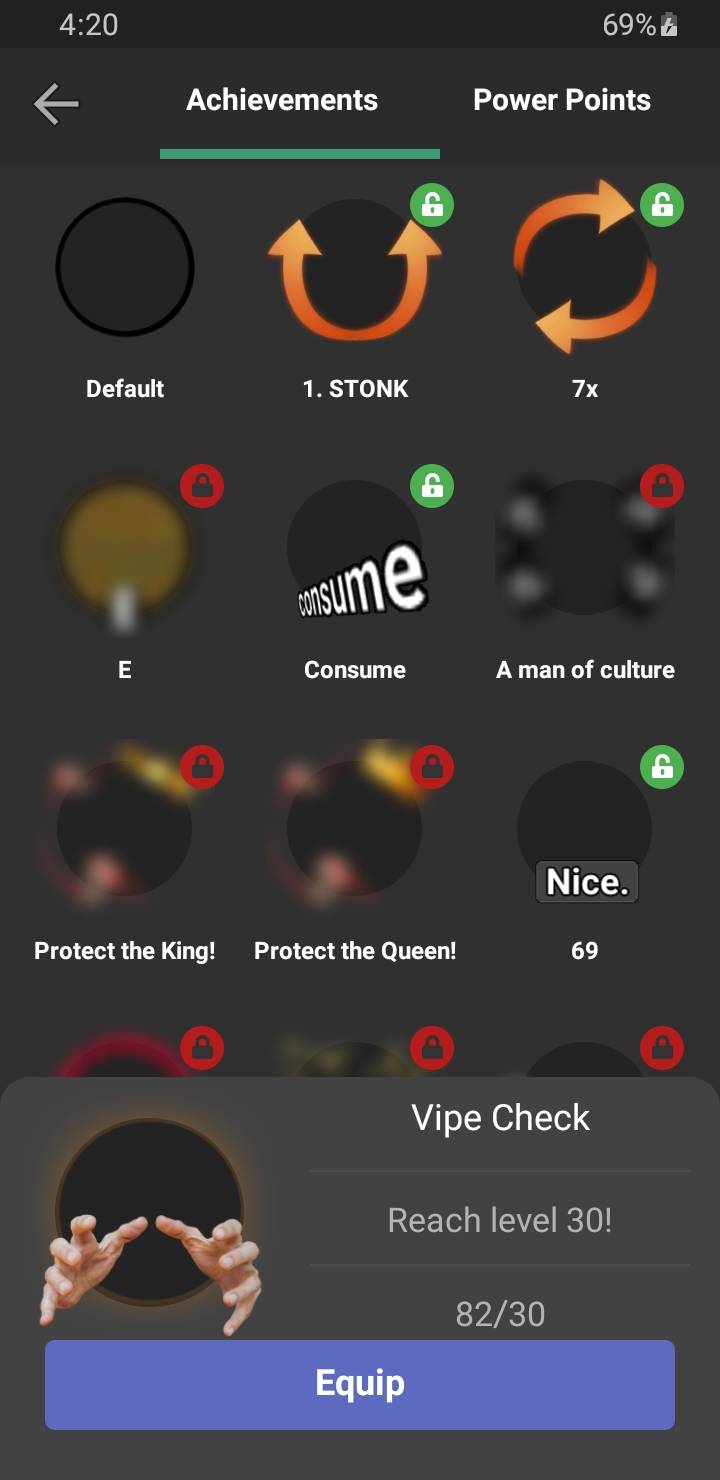 StonksPro App Achievements Page Dark